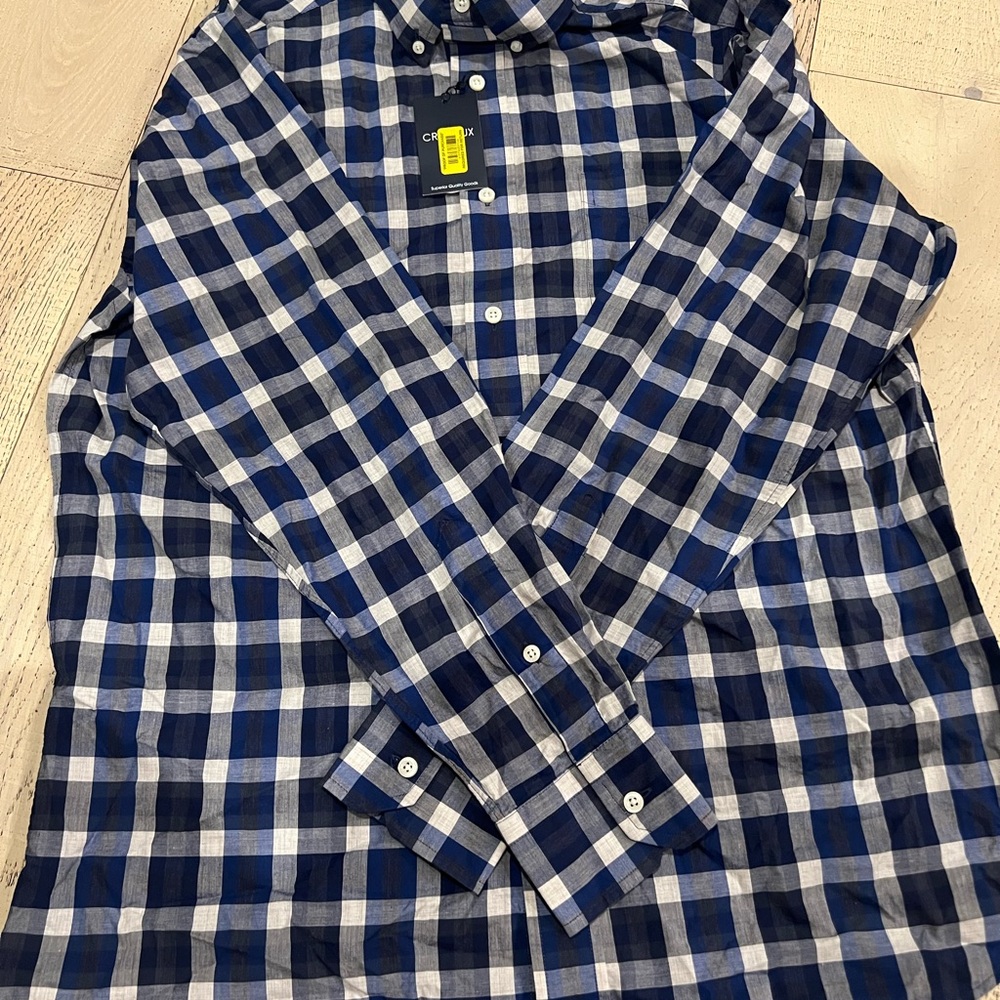 Daniel Cremieux Navy and White Plaid Shirt
